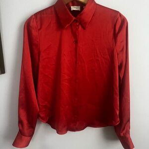 Wilfred button up slinky blouse XS aritzia